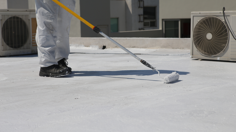Roof coating or Roof sealant applied by a Eskola Roofer