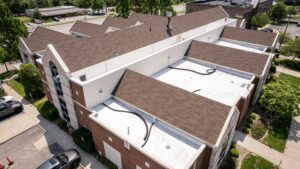 Lexington KY Commercial Roofers perform commercial roof leak repair on Baptist Surgical Center Roof